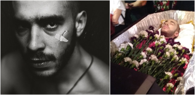 ​В Москве прошли «похороны» Хаски. Рэпер лежал в гробу, пока фанаты возлагали цветы