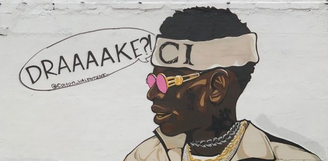 ​«Дрееейк?!»: художник увековечил главный рэп-мем месяца в виде огромного мурала