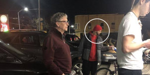 На фото Билла Гейтса в очереди за бургером попал человек, очень похожий на одного русского рэпера