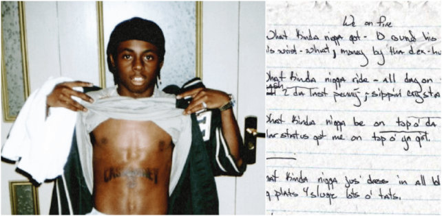 ​Блокнот с текстами 17-летнего Lil Wayne, переживший ураган «Катрина», продают за $250 000