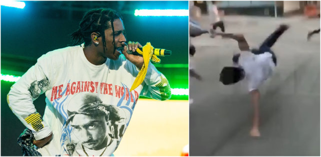 ​A$AP Rocky избил парня в Стокгольме, с силой швырнув его на асфальт