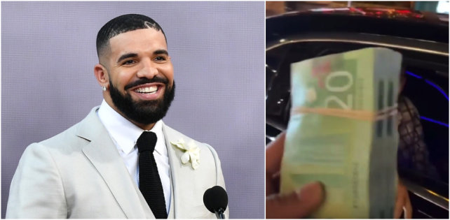 Drake проехался на машине по Торонто и раздал прохожим большие пачки денег