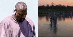 ​Канье Уэст прошелся по воде во время своей воскресной службы